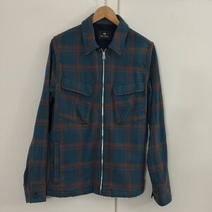 Paul Smith Casual Jacket, Blue & Orange Check, Men’s, Size S